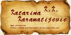 Katarina Karamatijević vizit kartica